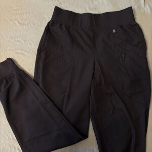 Black Jogger Style Scrub Pants